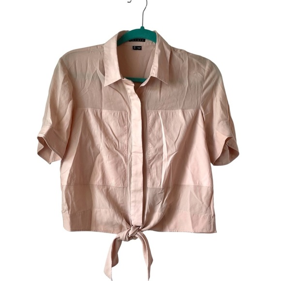 Y2K theory Silk and Cotton Panel Quiet Luxury Top - Picture 1 of 11